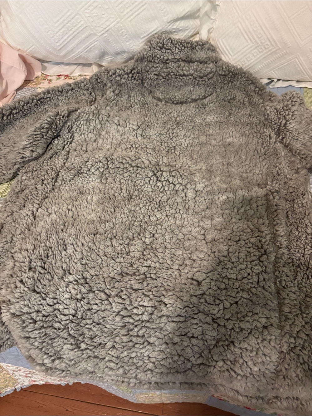Heathmoor Plush Gray Sherpa Quarter-Zip Pullover - Picture 8 of 8